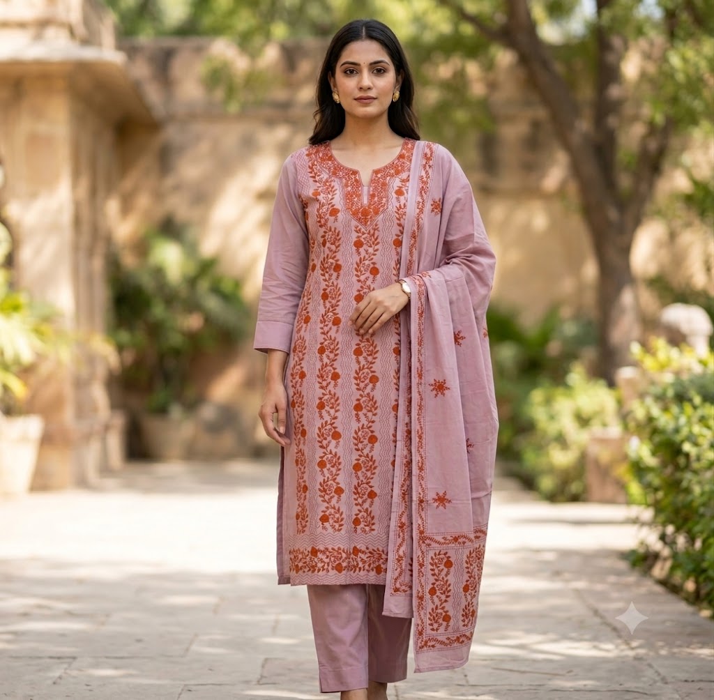 Chikonwala's Exclusive Hand Embroidered Fulkari Dress