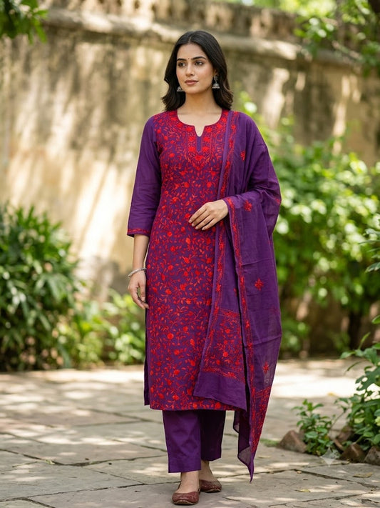 Chikonwala's Exclusive Hand Embroidered Fulkari Dress