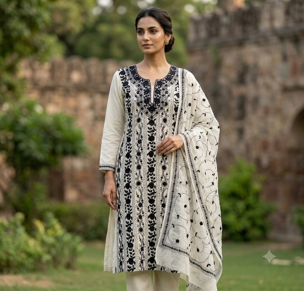 Chikonwala's Exclusive Hand Embroidered Fulkari Dress
