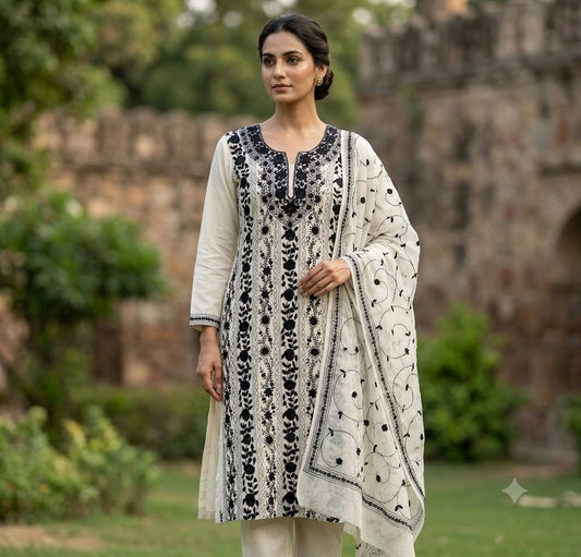 Chikonwala's Exclusive Hand Embroidered Fulkari Dress