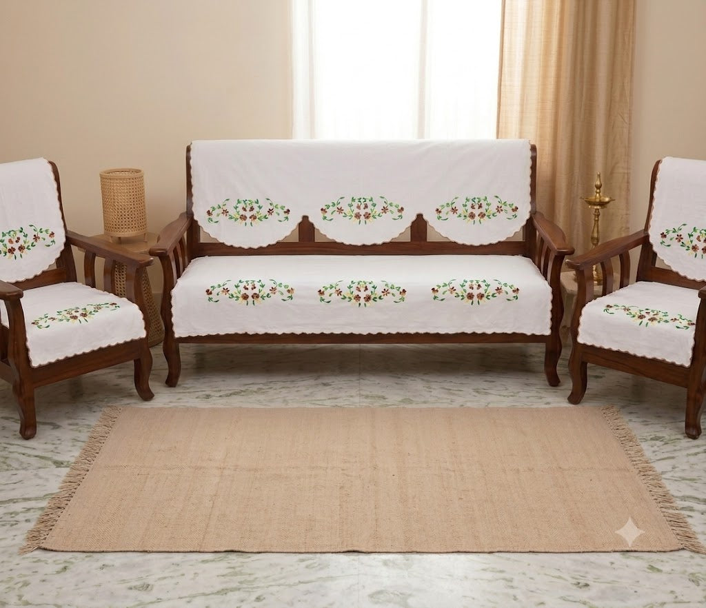 Hand Embroidered Sofa Cover (3+1+1 Seater)