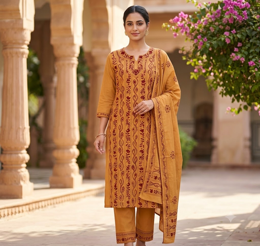 Chikonwala's Exclusive Hand Embroidered Fulkari Dress