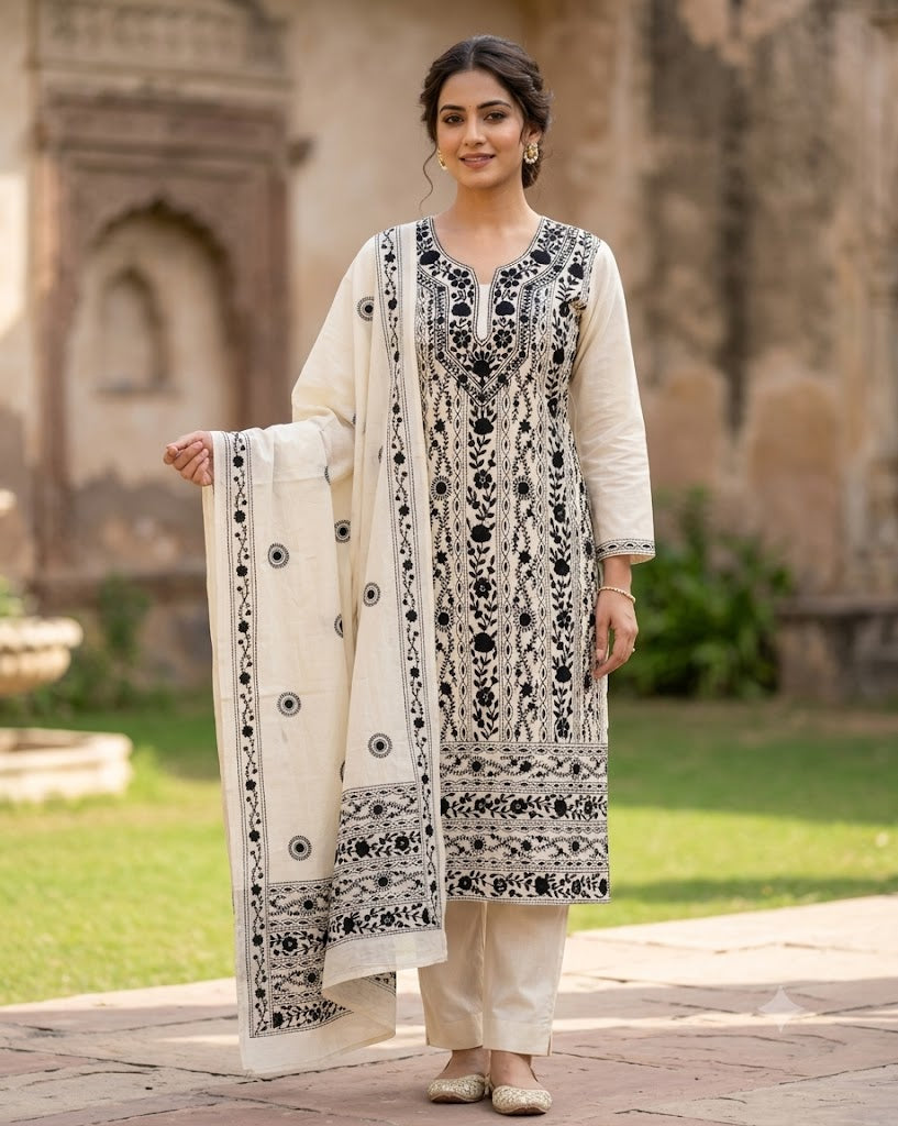 Chikonwala's Exclusive Hand Embroidered Fulkari Dress