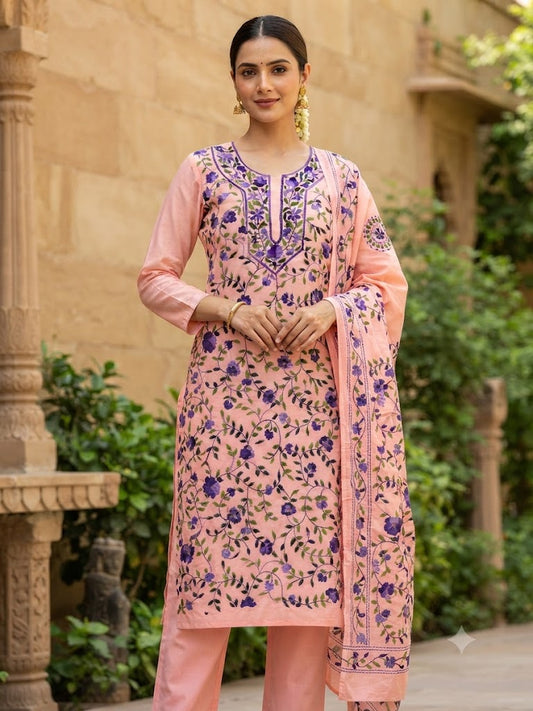 Chikonwala's Exclusive Hand Embroidered Fulkari Dress