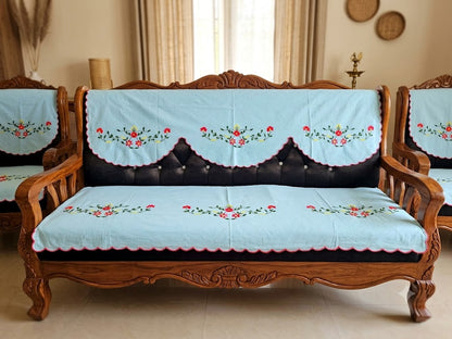 Hand Embroidered Sofa Cover (3+1+1 Seater)