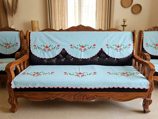 Hand Embroidered Sofa Cover (3+1+1 Seater)