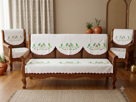 Hand Embroidered Sofa Cover (3+1+1 Seater)