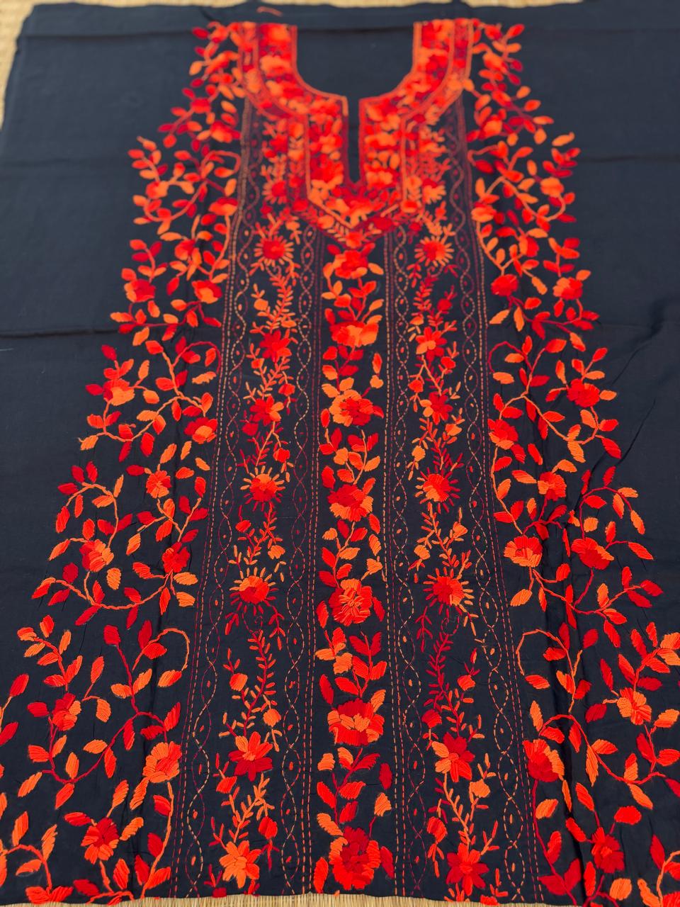 Chikonwala's Exclusive Hand Embroidered Fulkari Dress