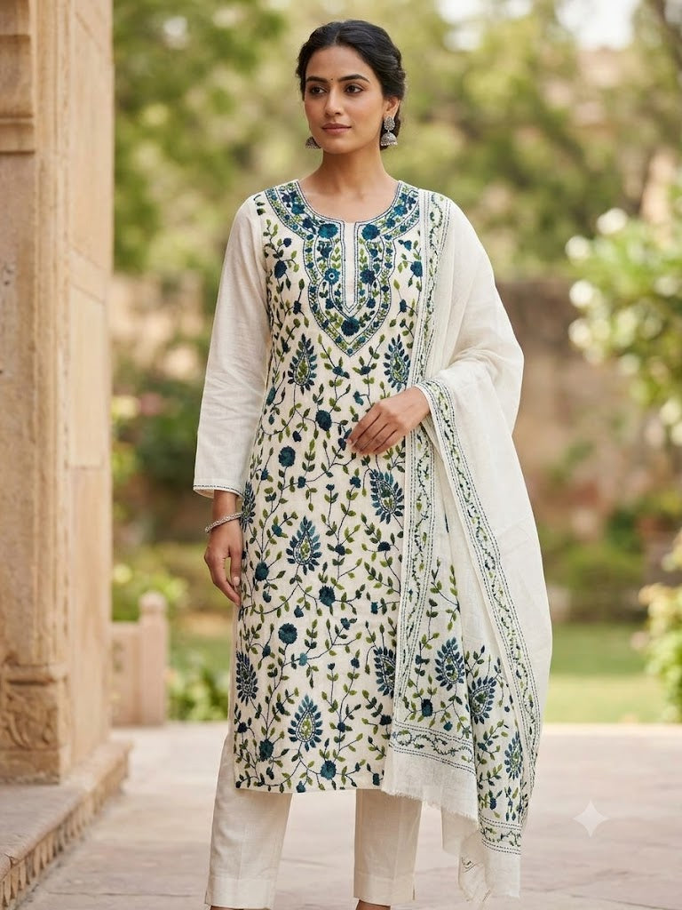 Chikonwala's Exclusive Hand Embroidered Fulkari Dress