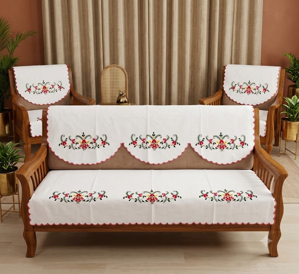 Hand Embroidered Sofa Cover (3+1+1 Seater)