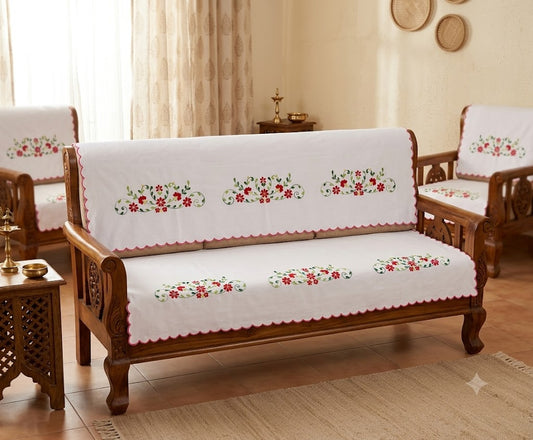 Hand Embroidered Sofa Cover (3+1+1 Seater)