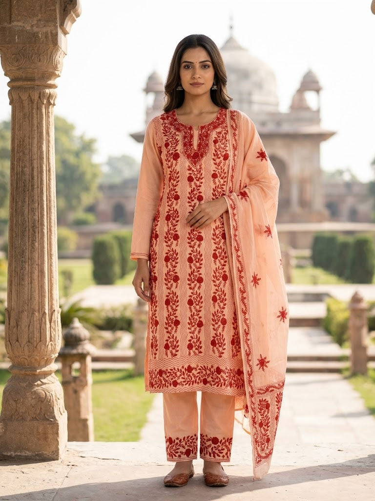 Chikonwala's Exclusive Hand Embroidered Fulkari Dress