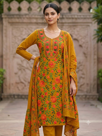 Chikonwala's Exclusive Hand Embroidered Fulkari Dress