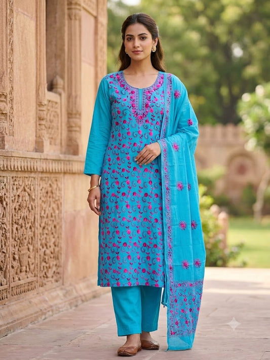Chikonwala's Exclusive Hand Embroidered Fulkari Dress