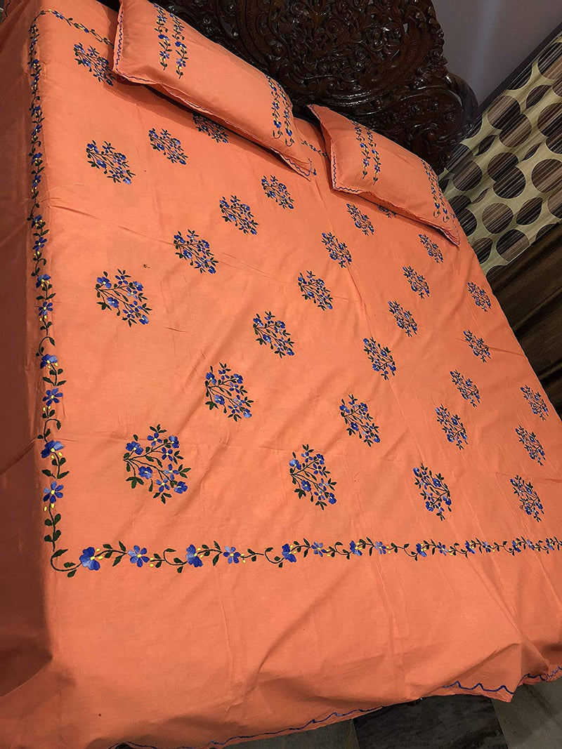 Chikonwala's Hand Embroidered Floral Design Bedsheet