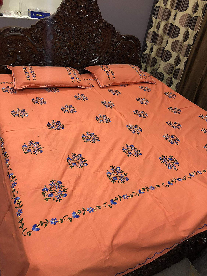 Chikonwala's Hand Embroidered Floral Design Bedsheet