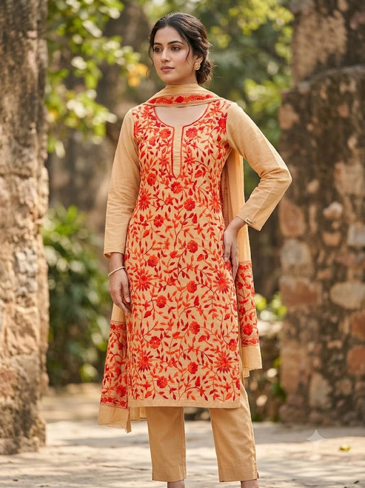Chikonwala's Exclusive Hand Embroidered Fulkari Dress