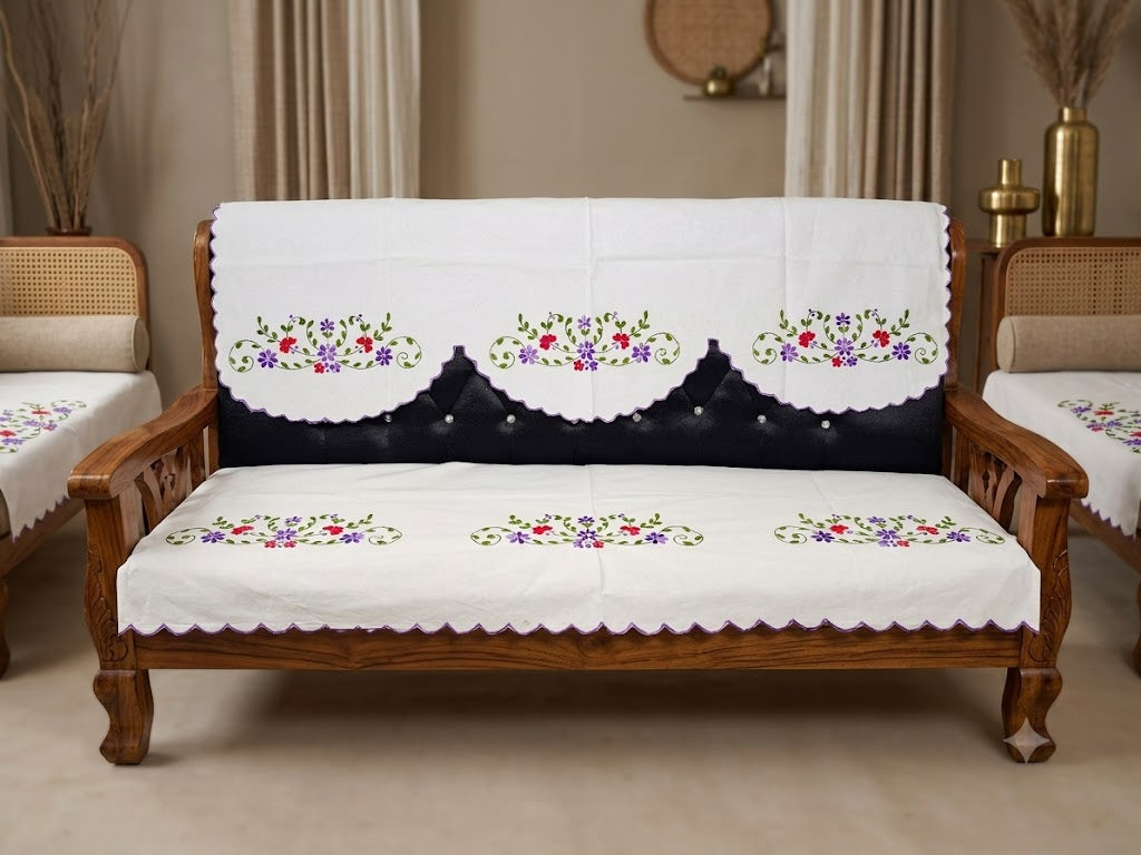 Hand Embroidered Sofa Cover (3+1+1 Seater)