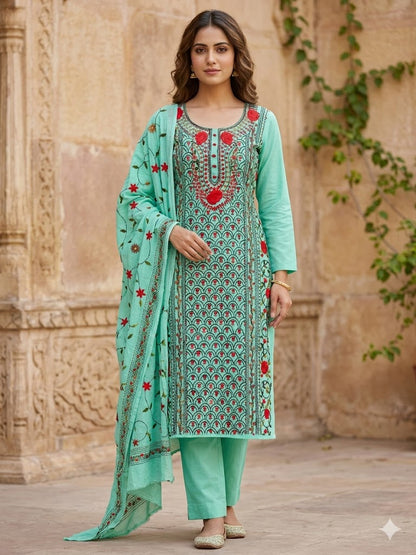 Chikonwala's Exclusive Hand Embroidered Fulkari Dress