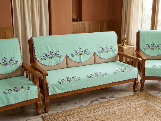 Hand Embroidered Sofa Cover (3+1+1 Seater)
