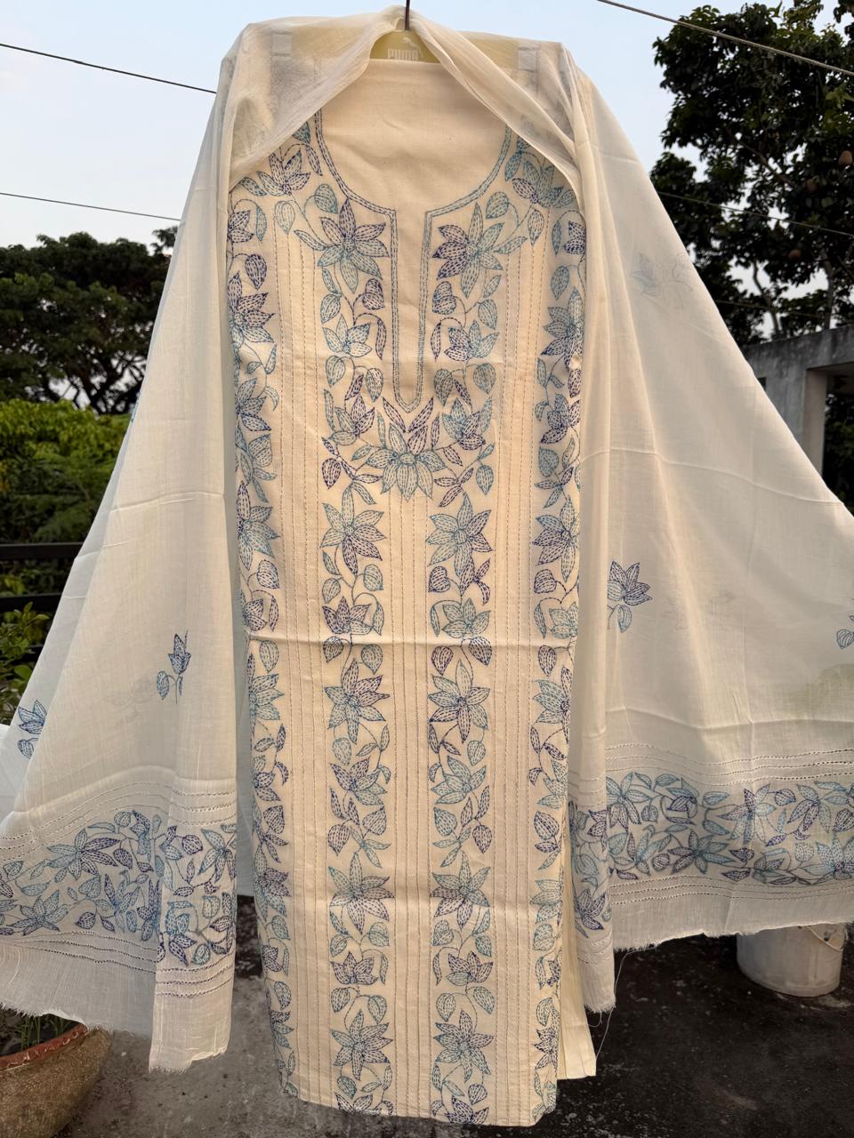 Chikonwala's Exclusive Hand Embroidered Bedding Kantha Dress
