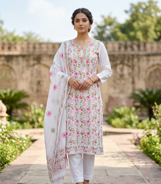 Chikonwala's Exclusive Hand Embroidered Fulkari Dress