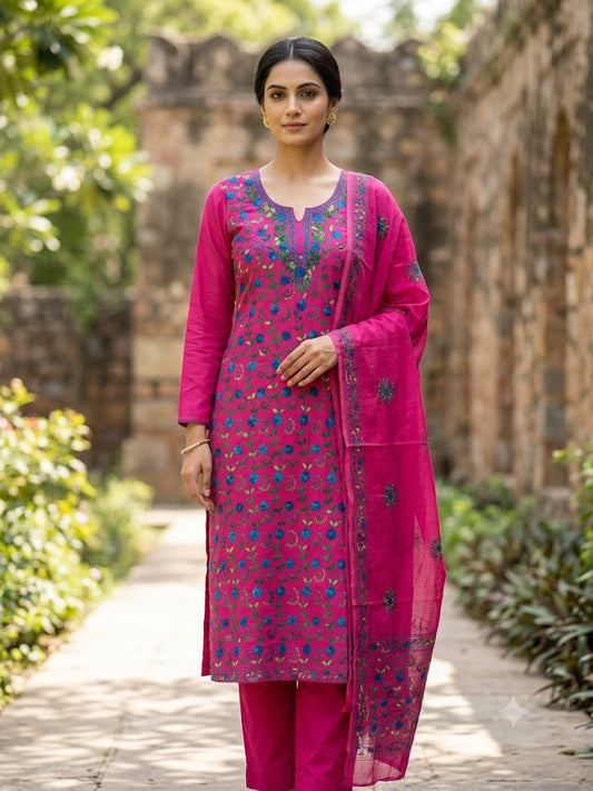 Chikonwala's Exclusive Hand Embroidered Fulkari Dress