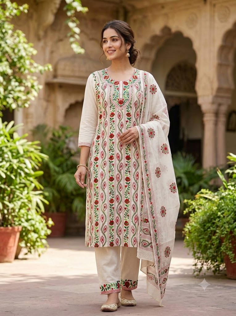 Chikonwala's Exclusive Hand Embroidered Fulkari Dress