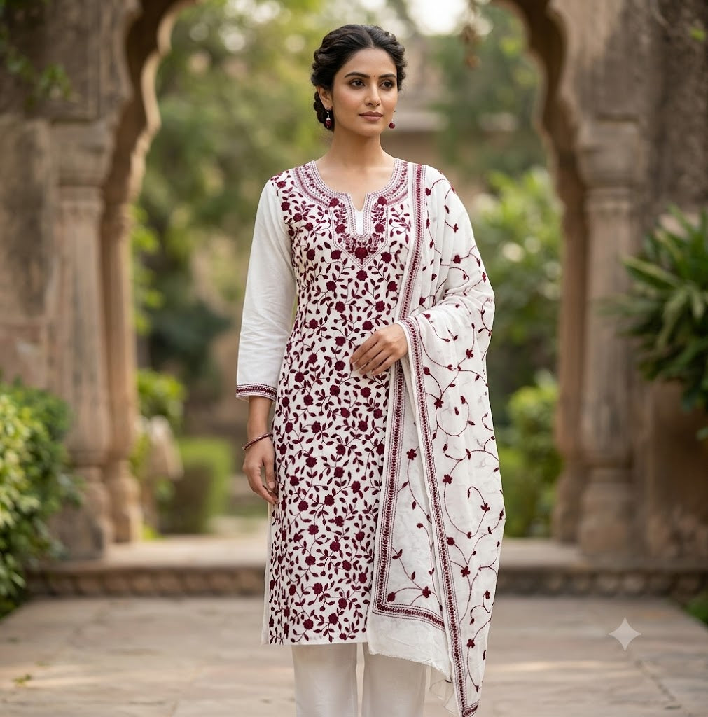 Chikonwala's Exclusive Hand Embroidered Fulkari Dress