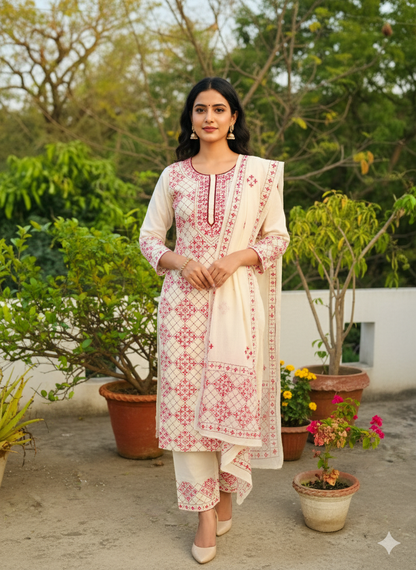 Chikonwala's Exclusive Hand Embroidered Fulkari Dress