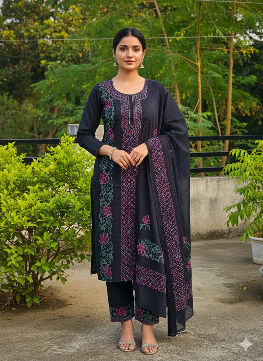 Chikonwala's Exclusive Hand Embroidered Fulkari Dress