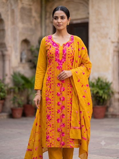 Chikonwala's Exclusive Hand Embroidered Fulkari Dress