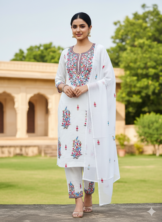 Chikonwala's Exclusive Hand Embroidered Fulkari Dress