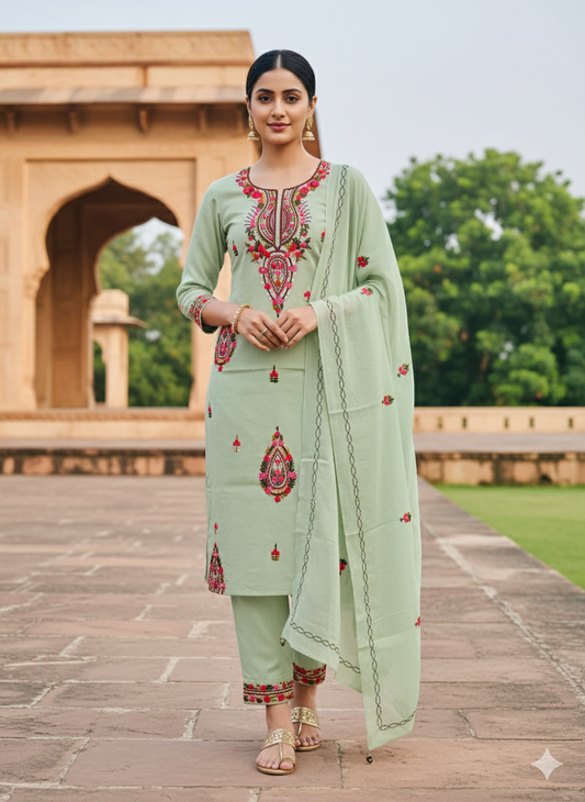 Chikonwala's Exclusive Hand Embroidered Fulkari Dress