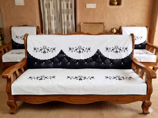 Hand Embroidered Sofa Cover (3+1+1 Seater)