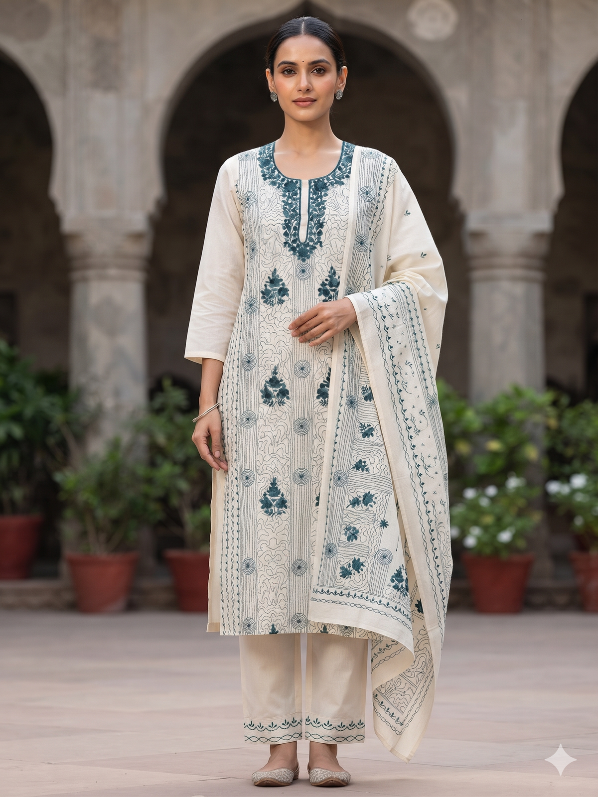 Chikonwala's Exclusive Hand Embroidered Fulkari Dress