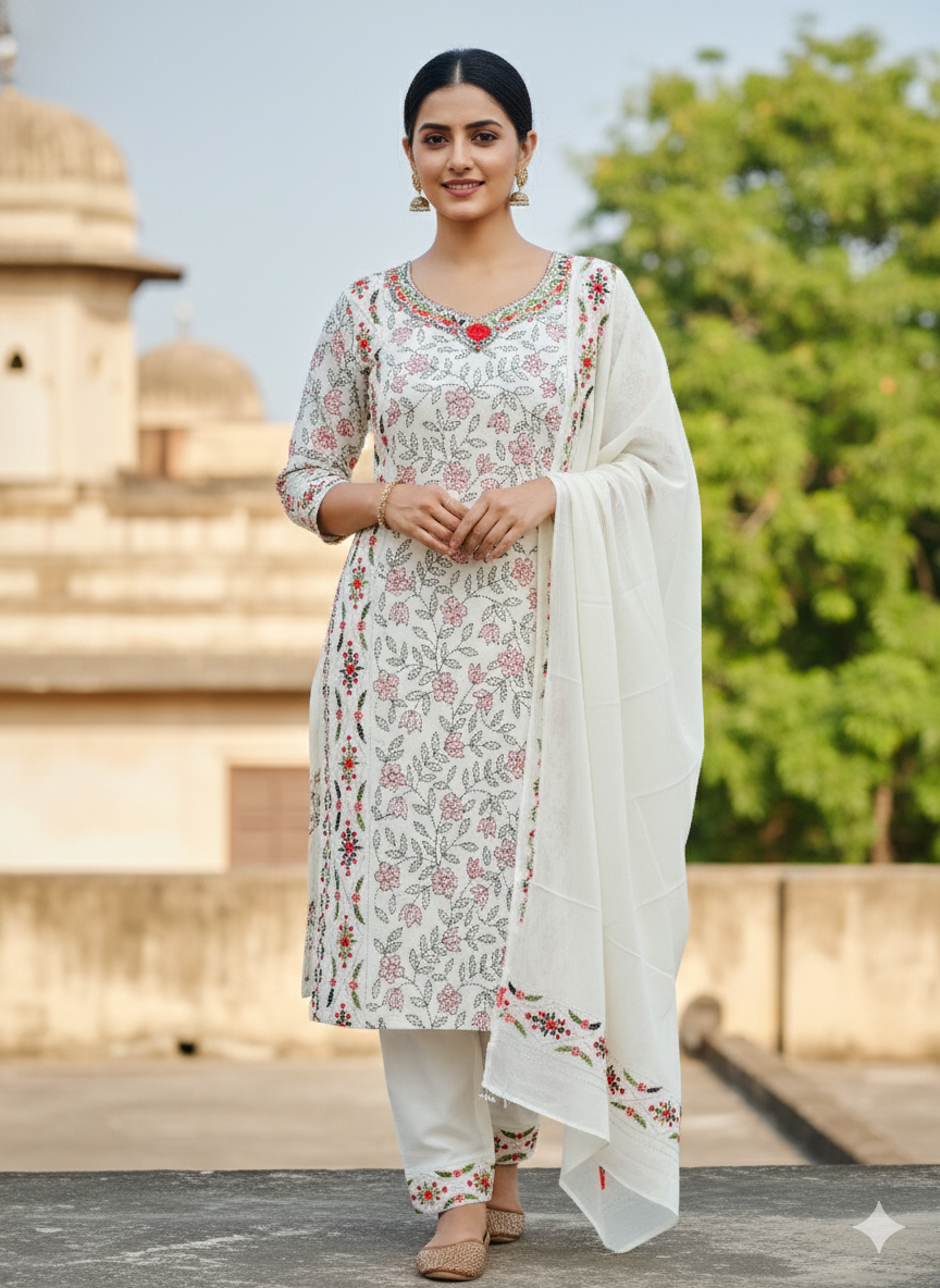 Chikonwala's Exclusive Hand Embroidered Fulkari Dress