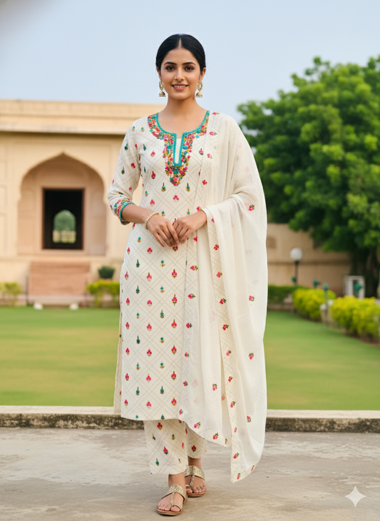 Chikonwala's Exclusive Hand Embroidered Fulkari Dress