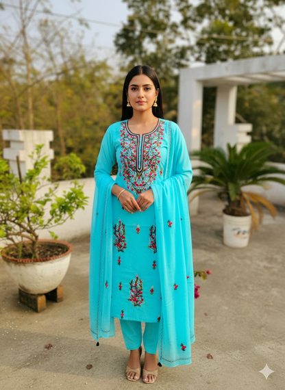 Chikonwala's Exclusive Hand Embroidered Fulkari Dress