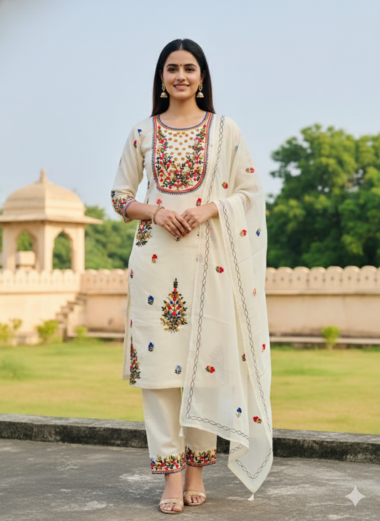 Chikonwala's Exclusive Hand Embroidered Fulkari Dress