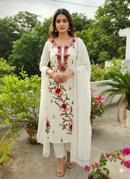Chikonwala's Exclusive Hand Embroidered Fulkari Dress