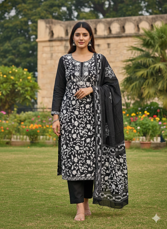 Chikonwala's Exclusive Hand Embroidered Fulkari Dress