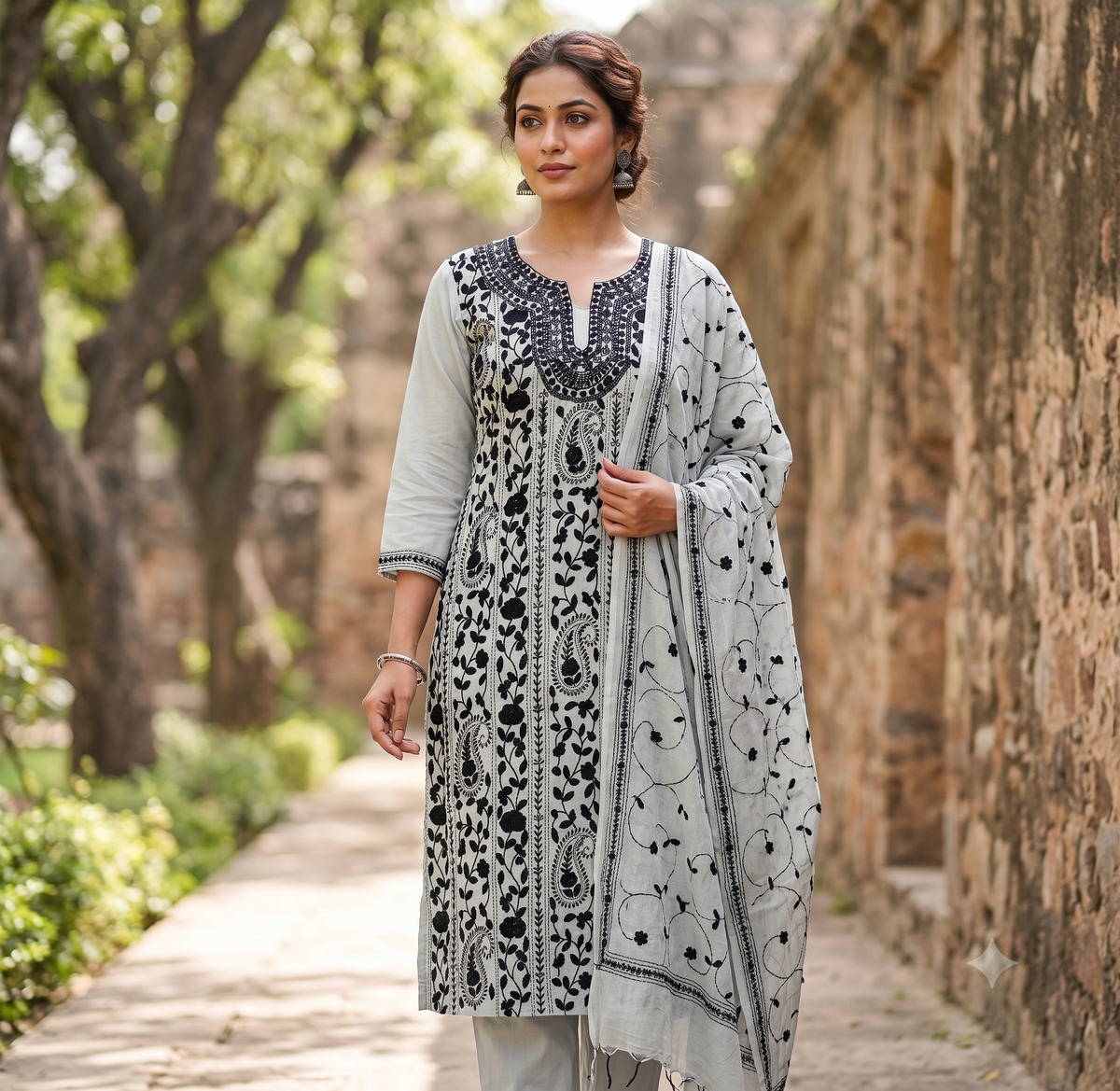 Chikonwala's Exclusive Hand Embroidered Fulkari Dress