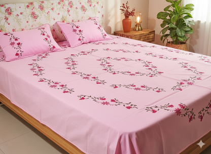 Chikonwala's Hand Embroidered Floral Design Bedsheet
