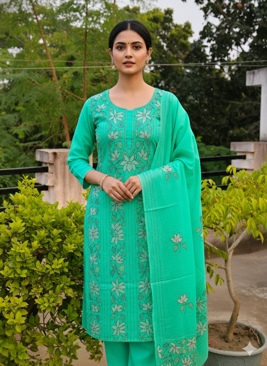 Chikonwala's Exclusive Hand Embroidered Fulkari Dress