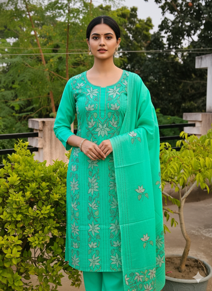 Chikonwala's Exclusive Hand Embroidered Fulkari Dress