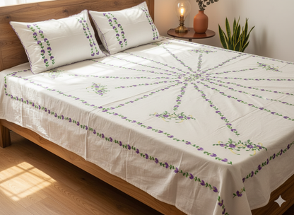 Chikonwala's Hand Embroidered Floral Design Bedsheet