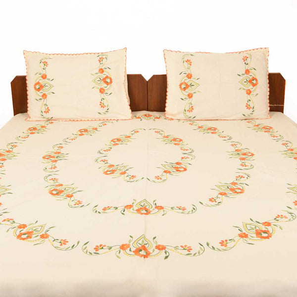 Chikonwala's Hand Embroidered Floral Design Bedsheet