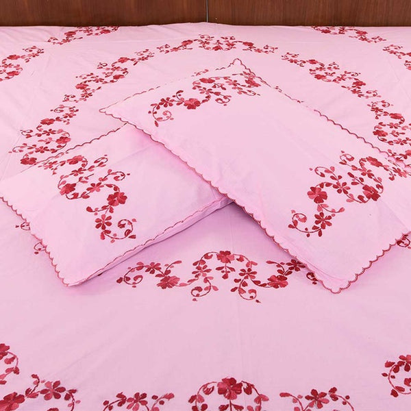 Chikonwala's Hand Embroidered Floral Design Bedsheet