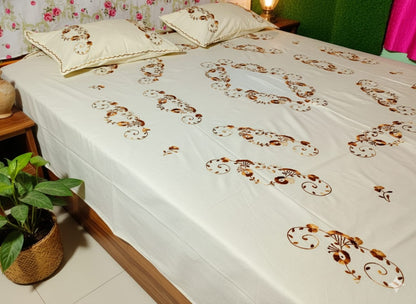 Chikonwala's Hand Embroidered Floral Design Bedsheet